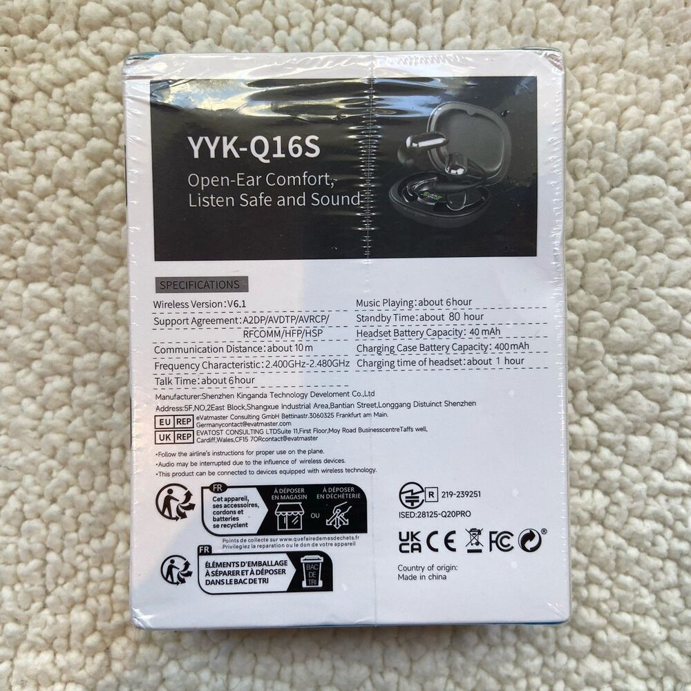 AI Translate YYK-Q16S Black Wireless Earbuds with Charging Case - Picture 2 of 5